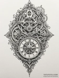Lever escapement mechanism from a watch, prec... - эскиз тату (№1751964026_0, 08.07.2025 08:40) — Tatufoto.com
