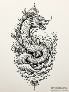 Skyline of a sunken city seen from below, tat... - эскиз тату (№1751964279_0, 08.07.2025 08:44) — Tatufoto.com