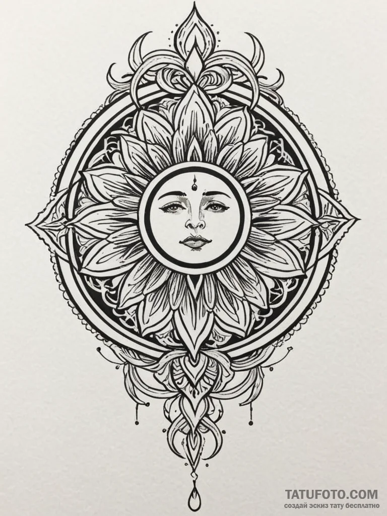 Solar flare, tattoo line art, aesthetically p... - эскиз тату (№1751965793_0, 08.07.2025 09:09) — Tatufoto.com