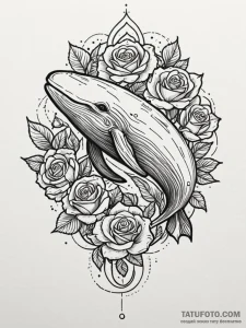 Cosmic whale with a galaxy painted on its bac... - эскиз тату (№1751965877_0, 08.07.2025 09:11) — Tatufoto.com
