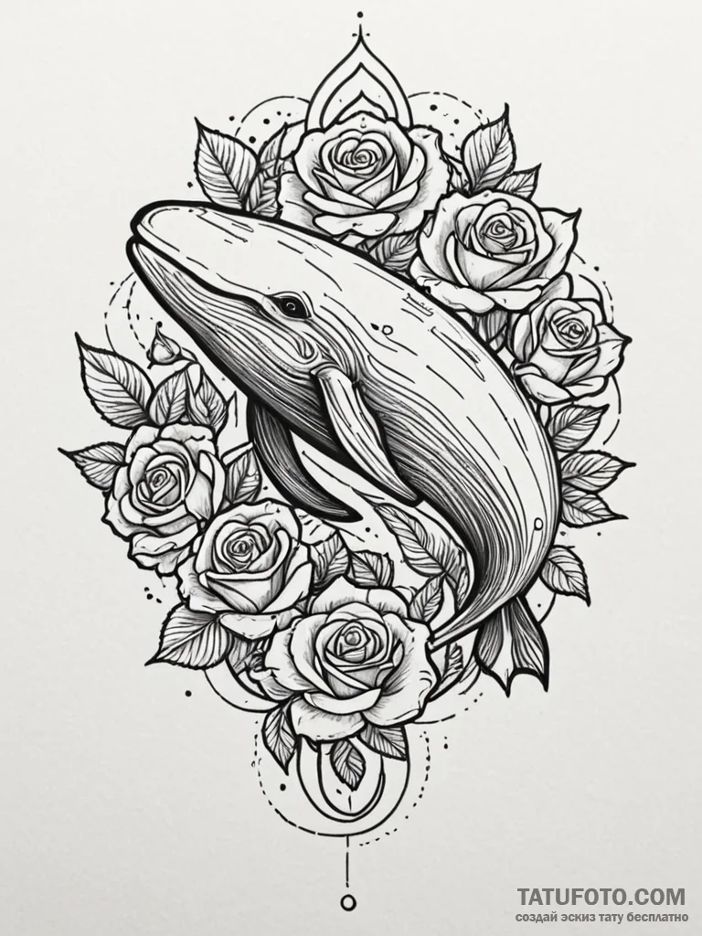 Cosmic whale with a galaxy painted on its bac... - эскиз тату (№1751965877_0, 08.07.2025 09:11) — Tatufoto.com