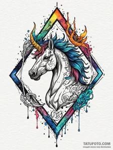 Kirin hoof on cracked sigil, tattoo drawing o... - эскиз тату (№1751966675_0, 08.07.2025 09:24) — Tatufoto.com