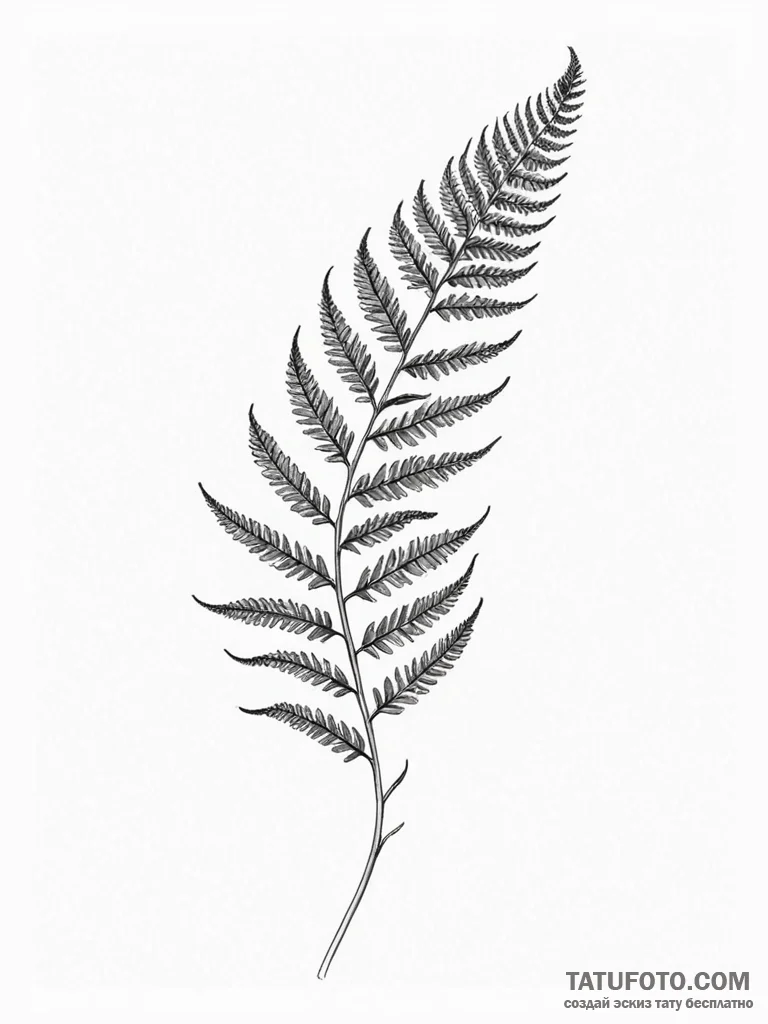 A fern frond unfurling - эскиз тату (№1751967346_0, 08.07.2025 09:35) — Tatufoto.com