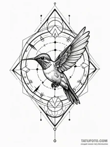 Watercolor hummingbird, its colors bleeding s... - эскиз тату (№1751967429_0, 08.07.2025 09:37) — Tatufoto.com