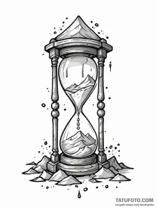 Relic hourglass with frozen sands, tattoo ske... - эскиз тату (№1751968359_0, 08.07.2025 09:52) — Tatufoto.com