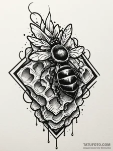 Honeycomb, tattoo drawing outline, soft whip... - эскиз тату (№1751968696_0, 08.07.2025 09:58) — Tatufoto.com