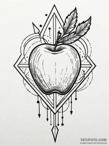 Apple pierced by arrow, tattoo sketch design,... - эскиз тату (№1751968948_0, 08.07.2025 10:02) — Tatufoto.com