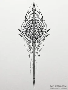 Arcane spear casting shadows, ink illustratio... - эскиз тату (№1751969119_0, 08.07.2025 10:05) — Tatufoto.com