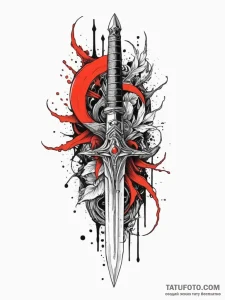 Opal dagger beneath spectral rift, tattoo fla... - эскиз тату (№1751969537_0, 08.07.2025 10:12) — Tatufoto.com