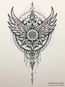 Torchlight wings devouring shadows, concept a... - эскиз тату (№1751970209_0, 08.07.2025 10:23) — Tatufoto.com