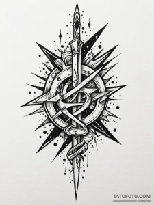Dagger shattering cosmic sigil, concept art f... - эскиз тату (№1751971719_0, 08.07.2025 10:48) — Tatufoto.com