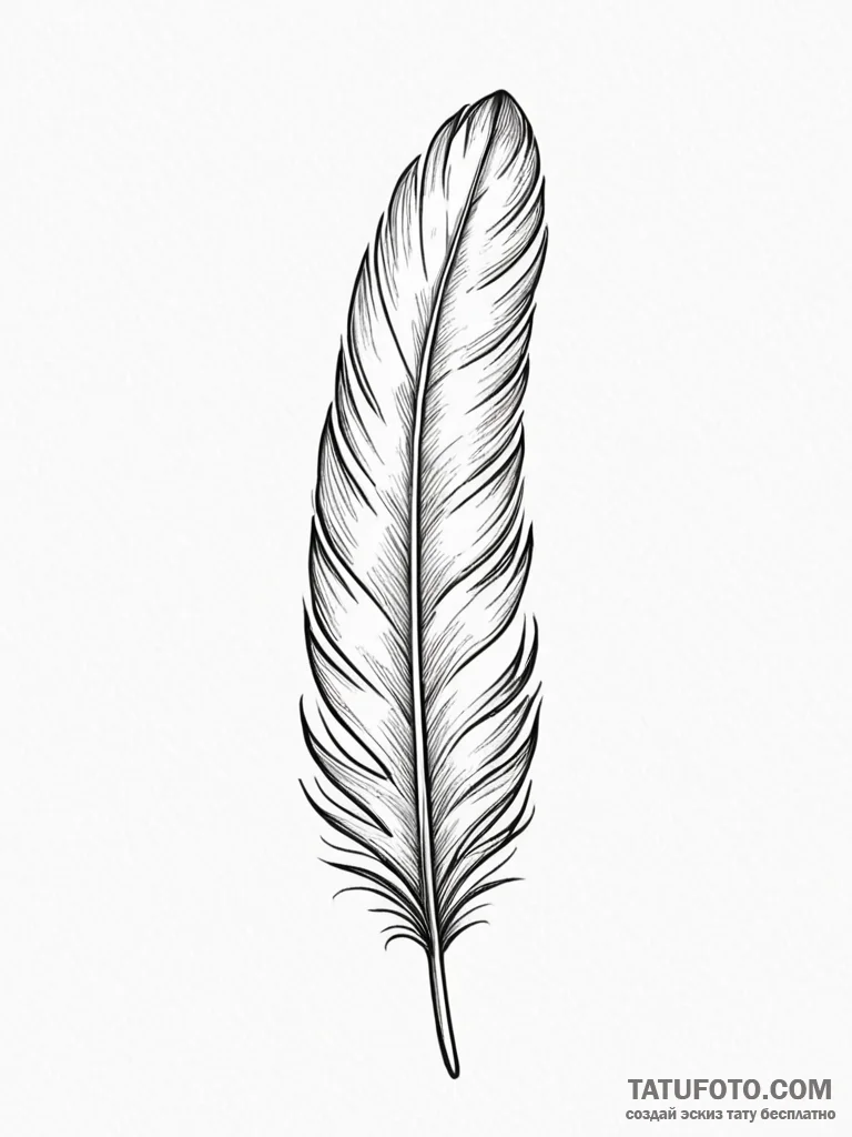 Feather - эскиз тату (№1751971887_0, 08.07.2025 10:51) — Tatufoto.com