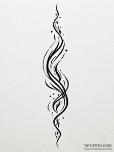Dark flames spiraling upward, tattoo line art... - эскиз тату (№1751971970_0, 08.07.2025 10:52) — Tatufoto.com