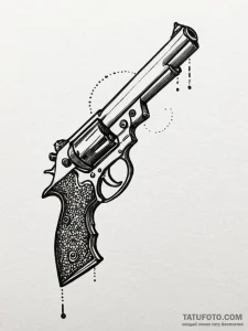 Pistol, tattoo line art, minimalist approach,... - эскиз тату (№1751972054_0, 08.07.2025 10:54) — Tatufoto.com