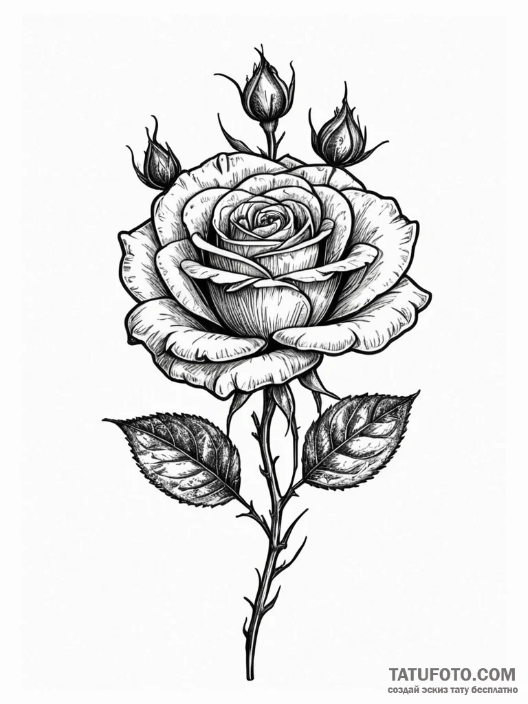 Withered rose blooming from bones, tattoo ske... - эскиз тату (№1751972472_0, 08.07.2025 11:01) — Tatufoto.com