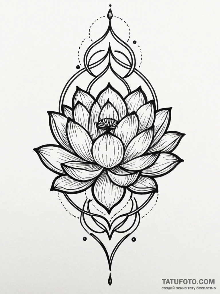 Unalome symbol, its path leading to a bloomin... - эскиз тату (№1751972556_0, 08.07.2025 11:02) — Tatufoto.com