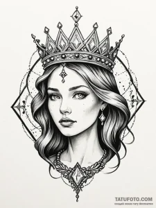 Jewel relic crowned with stars, tattoo sketch... - эскиз тату (№1751972640_0, 08.07.2025 11:04) — Tatufoto.com