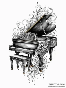 A grand piano with its keys turning into a wa... - эскиз тату (№1751973145_0, 08.07.2025 11:12) — Tatufoto.com