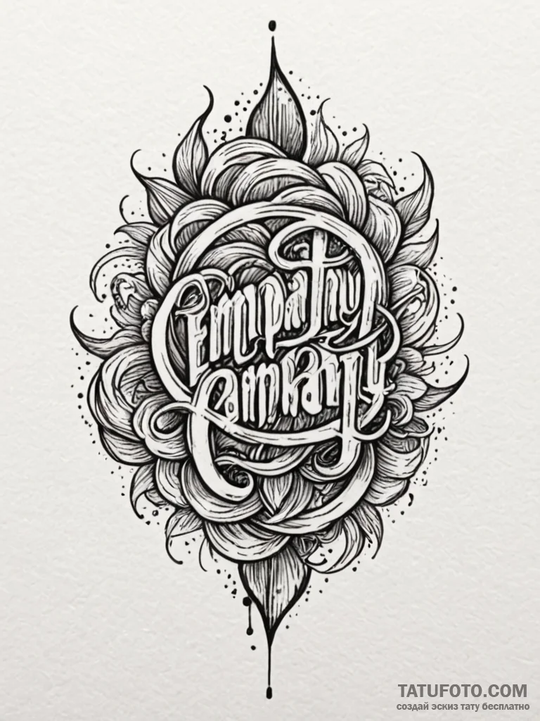 A single, powerful word like "empathy" or "co... - эскиз тату (№1751973651_0, 08.07.2025 11:20) — Tatufoto.com
