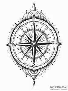 A compass, with the cardinal directions point... - эскиз тату (№1751975010_0, 08.07.2025 11:43) — Tatufoto.com