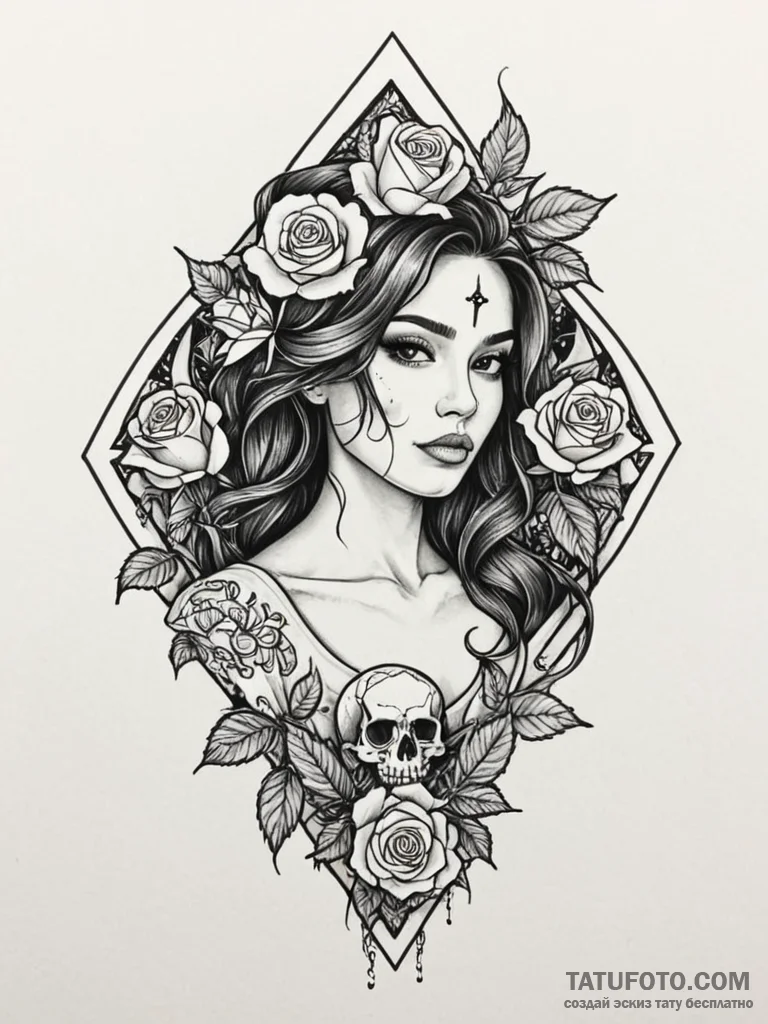 A beautiful woman with her skin glowing from... - эскиз тату (№1751975351_0, 08.07.2025 11:49) — Tatufoto.com