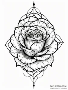 A single, perfect rose, but it is black and i... - эскиз тату (№1751975809_0, 08.07.2025 11:56) — Tatufoto.com