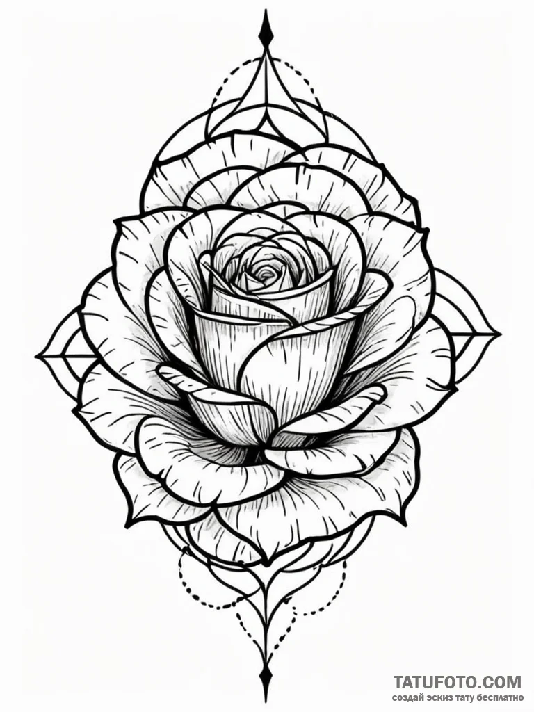 A single, perfect rose, but it is black and i... - эскиз тату (№1751975809_0, 08.07.2025 11:56) — Tatufoto.com