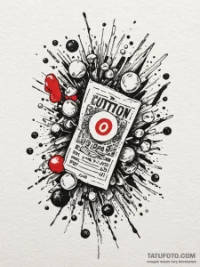 A lottery ticket, crumpled and unscratched, i... - эскиз тату (№1751976245_0, 08.07.2025 12:04) — Tatufoto.com