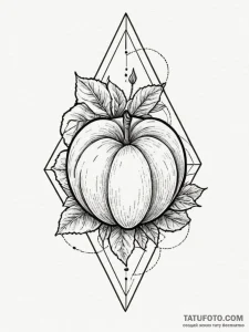 A beautiful, perfect peach, but a worm is cra... - эскиз тату (№1751977706_0, 08.07.2025 12:28) — Tatufoto.com