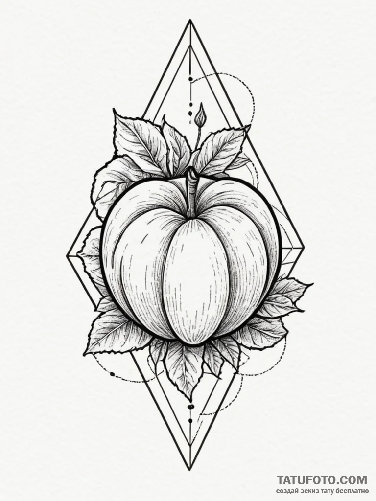 A beautiful, perfect peach, but a worm is cra... - эскиз тату (№1751977706_0, 08.07.2025 12:28) — Tatufoto.com