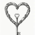 A single, perfect key, with a heart-shaped ha... - эскиз тату (№1751984011_0, 08.07.2025 14:13) — Tatufoto.com