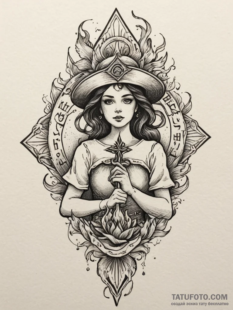 A quote "she has fire in her soul and grace i... - эскиз тату (№1751984098_0, 08.07.2025 14:14) — Tatufoto.com