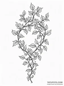 A beautiful, delicate pattern of ivy vines, t... - эскиз тату (№1751984187_0, 08.07.2025 14:16) — Tatufoto.com
