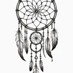 A dreamcatcher, its web is fine lines and the... - эскиз тату (№1751984784_0, 08.07.2025 14:26) — Tatufoto.com