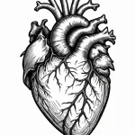 A human heart, but it is made of black, jagge... - эскиз тату (№1751984870_0, 08.07.2025 14:27) — Tatufoto.com