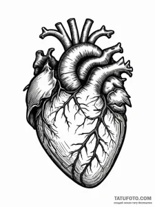 A human heart, but it is made of black, jagge... - эскиз тату (№1751984870_0, 08.07.2025 14:27) — Tatufoto.com