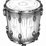 A beautiful, ornate war drum, its surface is... - эскиз тату (№1751985047_0, 08.07.2025 14:30) — Tatufoto.com
