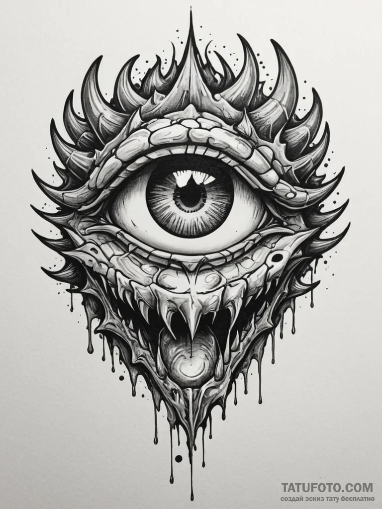 A dragon's eye, reptilian and full of cold fu... - эскиз тату (№1751985130_0, 08.07.2025 14:32) — Tatufoto.com