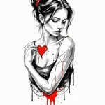 A girl whose body is made of glass, with a si... - эскиз тату (№1751985214_0, 08.07.2025 14:33) — Tatufoto.com