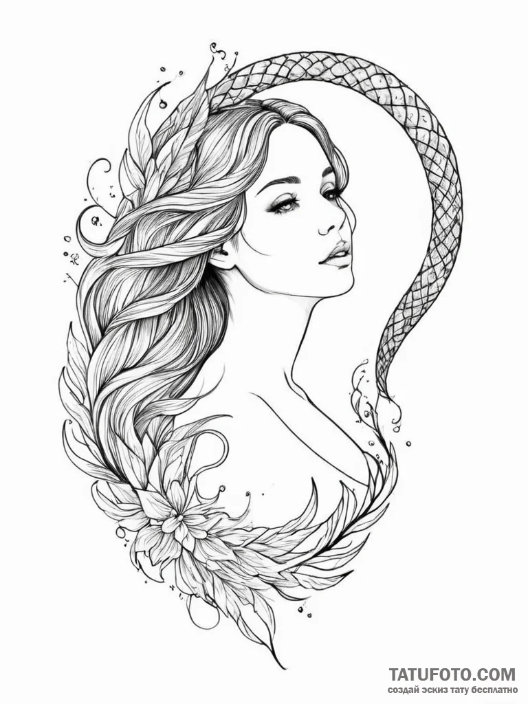 A quote "she has the soul of a siren" - эскиз тату (№1751986653_0, 08.07.2025 14:57) — Tatufoto.com