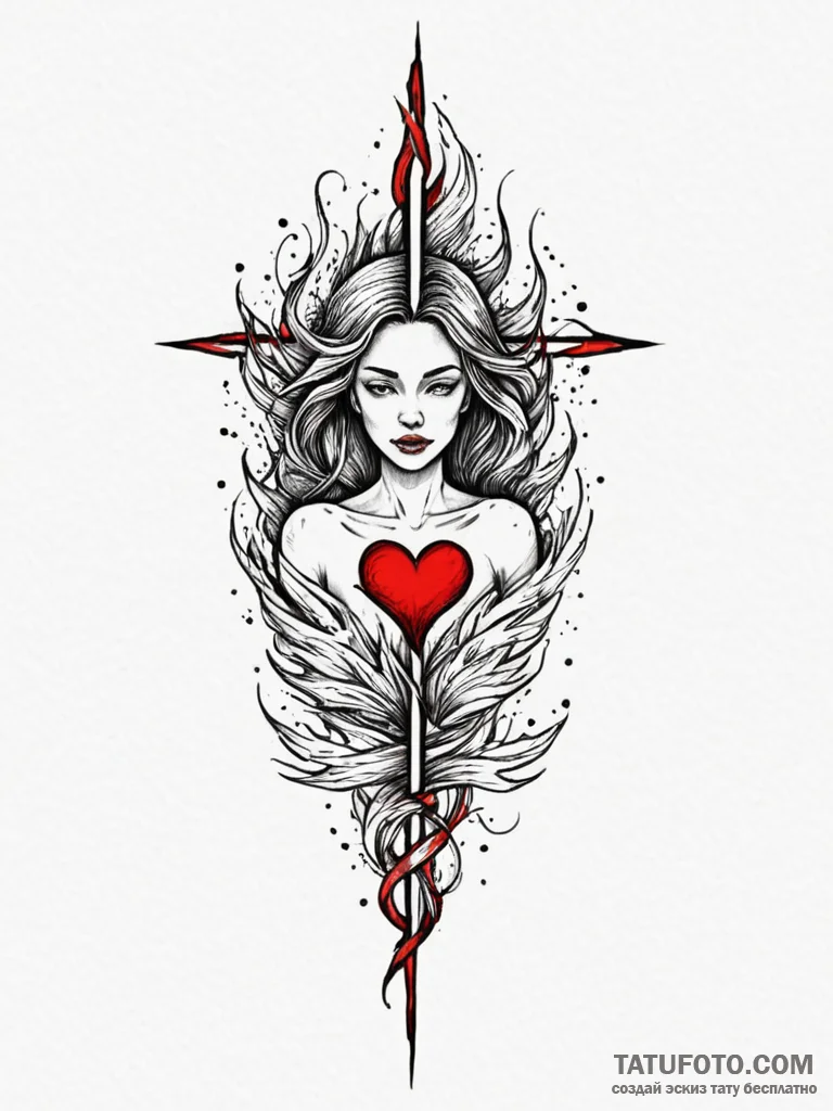 A quote "she had a wildfire in her heart", ar... - эскиз тату (№1751986903_0, 08.07.2025 15:01) — Tatufoto.com