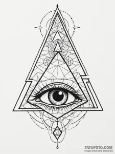 A pyramid, with a single, unblinking eye at t... - эскиз тату (№1751987320_0, 08.07.2025 15:08) — Tatufoto.com