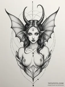 A beautiful, but deadly succubus, a symbol of... - эскиз тату (№1751987903_0, 08.07.2025 15:18) — Tatufoto.com