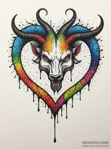 A devil's forked tail, forming a heart shape,... - эскиз тату (№1751987987_0, 08.07.2025 15:19) — Tatufoto.com