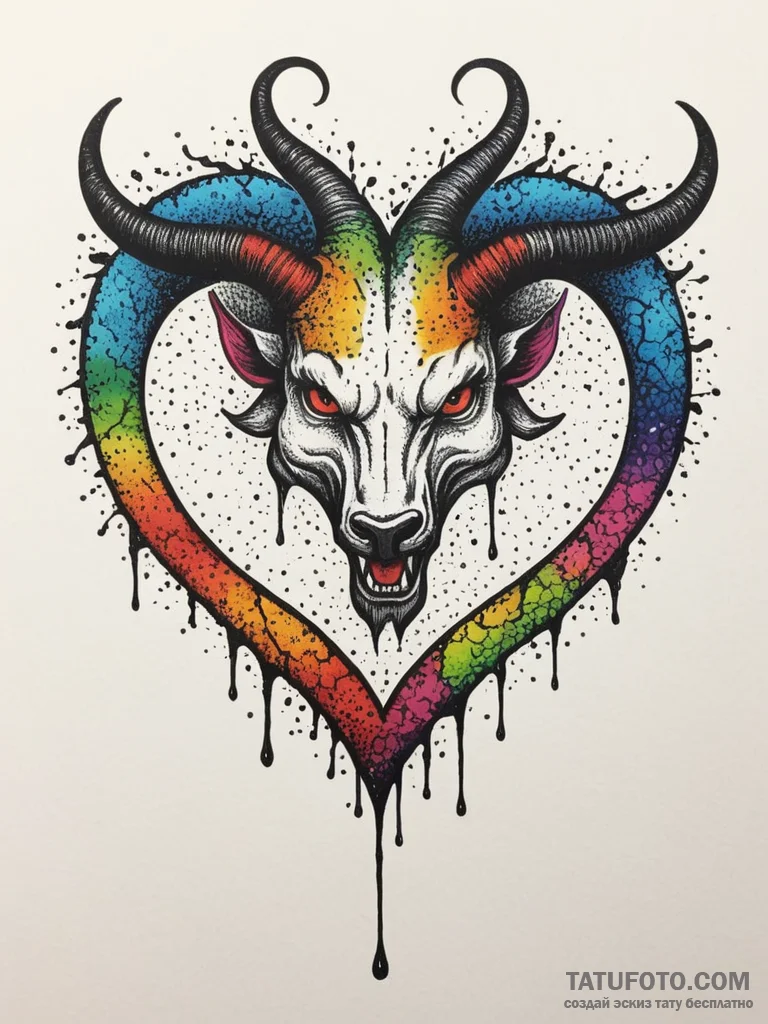 A devil's forked tail, forming a heart shape,... - эскиз тату (№1751987987_0, 08.07.2025 15:19) — Tatufoto.com