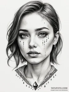 A girl whose tears are diamonds, concept art... - эскиз тату (№1751988071_0, 08.07.2025 15:21) — Tatufoto.com