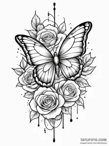 A beautiful, abstract butterfly, taking shape... - эскиз тату (№1751988323_0, 08.07.2025 15:25) — Tatufoto.com