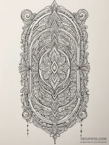 A single, powerful symbol of a door, slightly... - эскиз тату (№1751988907_0, 08.07.2025 15:35) — Tatufoto.com