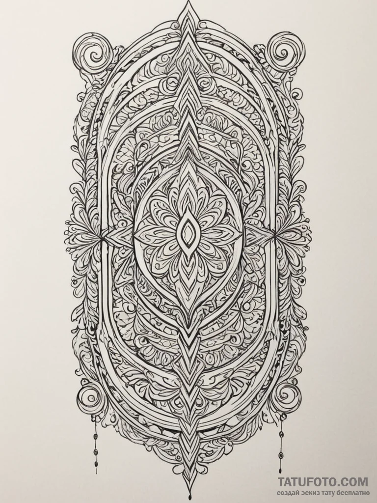 A single, powerful symbol of a door, slightly... - эскиз тату (№1751988907_0, 08.07.2025 15:35) — Tatufoto.com