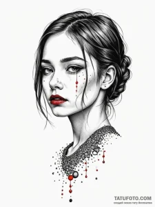 A girl whose tears are drops of honey, tattoo... - эскиз тату (№1751988991_0, 08.07.2025 15:36) — Tatufoto.com